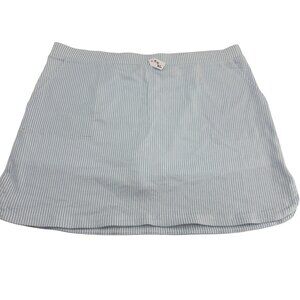 Isaac Mizrahi‎ Live! Women's XLP Blue & White Striped Skort Seersucker